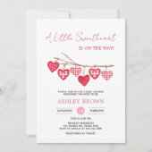 Invitation Baby shower Valentine Little Sweetheart (Devant)