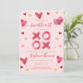 Invitation Baby shower Valentine Sweetheart (Debout devant)