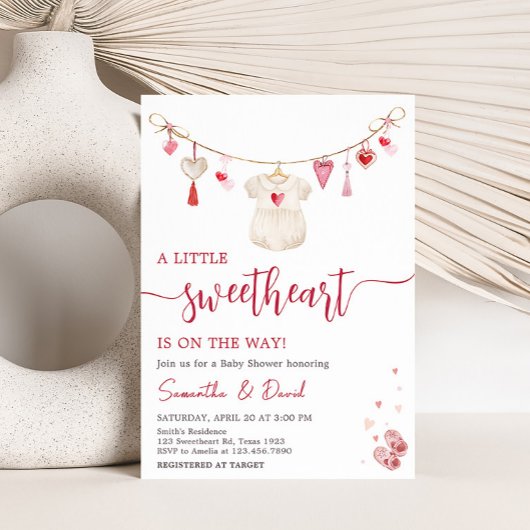Invitation Baby shower Valentine Sweetheart