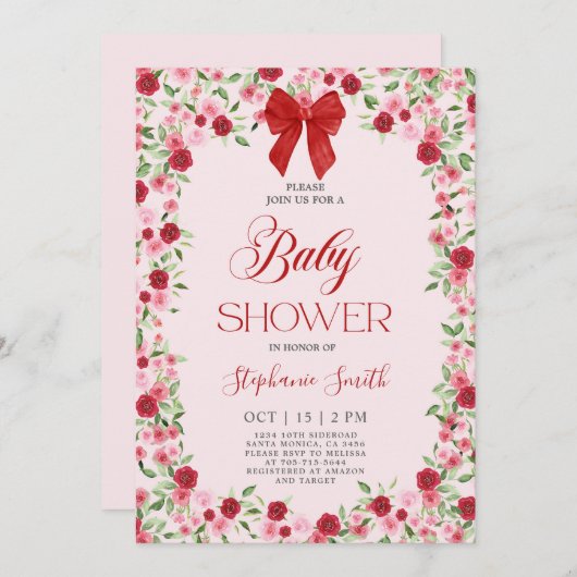 Invitation Baby shower Valentines (Devant / Derrière)