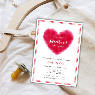 Invitation Baby shower Valentines de cadre petit amoureux