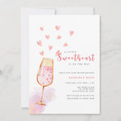 Invitation Baby shower Valentines de Champagne Roses (Devant)