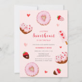 Invitation Baby shower Valentines de Donuts Roses (Devant)