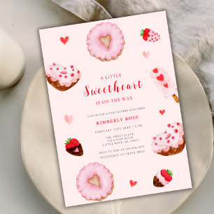 Invitation Baby shower Valentines de Donuts Roses