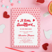 Invitation Baby shower Valentines rouge rose petit amoureux