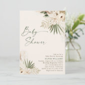 Invitation Baby shower végétal bohème (Debout devant)