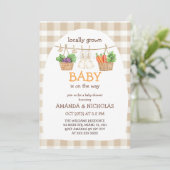 Invitation Baby shower végétal cultivé localement (Debout devant)