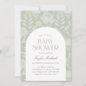 Invitation Baby shower végétal de Sage Green (Devant)