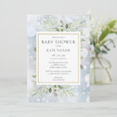Invitation Baby Shower Végétal Flocons de Neige | Sprinkle  (Debout devant)