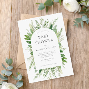 Invitation Baby shower végétal minimaliste Boho