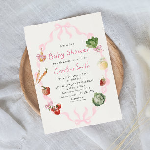 Invitation Baby shower végétal Pink Farmers Market