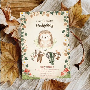 Invitation Baby shower végétation Hérisson budget forêt