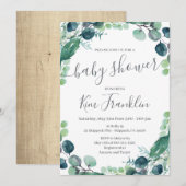 Invitation Baby shower verdoyant (Devant / Derrière)