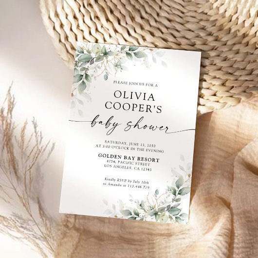 Invitation Baby shower verdoyant
