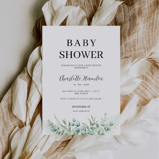Invitation Baby shower verdoyant