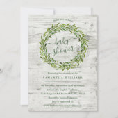 Invitation Baby shower verdoyant branché Laurel Wreath (Devant)