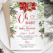 Invitation Baby shower verdoyant de Noël d'hiver