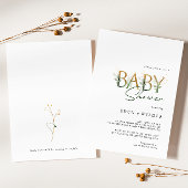 Invitation Baby shower verdoyant et or