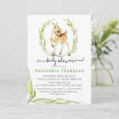 Invitation Baby shower Verdoyant pour bébé en aquarelle (Debout devant)