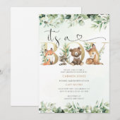 Invitation Baby-Shower Verdure (Devant / Derrière)