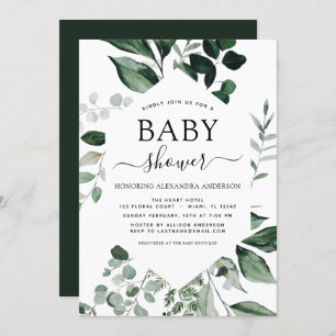 Invitation Baby shower verdure Botanique Aquarelle Invitati