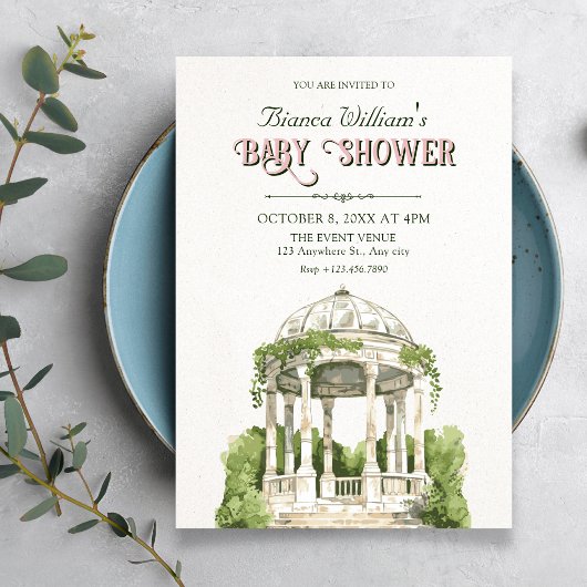 Invitation Baby shower verdure de jardin