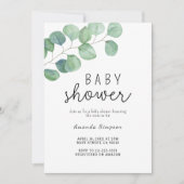 Invitation Baby Shower Verdure Eucalyptus (Devant)