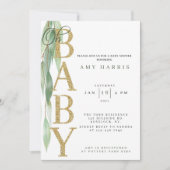 INVITATION baby shower|verdure|vert Sage (Devant)