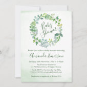Invitation Baby shower verdure Wreath Botanique (Devant)