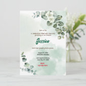 Invitation Baby shower vert (Debout devant)