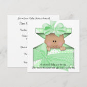 Invitation Baby shower vert Afro-Américain (Devant / Derrière)