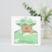 Invitation Baby shower vert Afro-Américain (Debout devant)