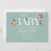 Invitation Baby shower vert boisé moderne (Devant)