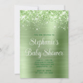 Invitation Baby shower vert brillant (Devant)