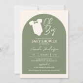 Invitation Baby shower vert Cravate Bow (Devant)
