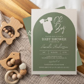 Invitation Baby shower vert Cravate Bow