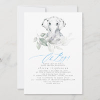 Baby shower vert d'aquarelle éléphant pour garçon