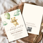 Invitation Baby shower vert d'attente rapide du code QR