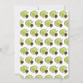 Invitation Baby shower vert d'Avocado et Pit Cartoon (Dos)