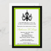 Invitation Baby shower vert de chandelier 5x7 (Devant / Derrière)