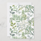 Invitation Baby Shower Vert de la Forêt Neutre (Dos)