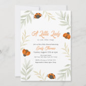Invitation Baby shower vert de Little Ladybug Fall (Devant)
