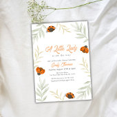 Invitation Baby shower vert de Little Ladybug Fall