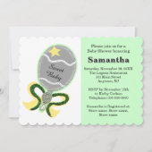 Invitation Baby shower vert de sta jaune (Devant)