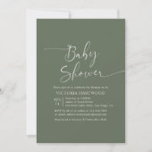 Invitation Baby shower vert de taille minimale (Devant)