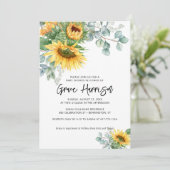 Invitation Baby shower vert de tournesol russe Eucalyptus (Debout devant)