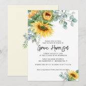 Invitation Baby shower vert de tournesol russe Eucalyptus (Devant / Derrière)