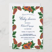 Invitation Baby shower vert d'été frais et sucré de Papaya (Devant)