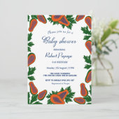 Invitation Baby shower vert d'été frais et sucré de Papaya (Debout devant)
