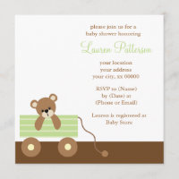 Baby shower vert d'ours de chariot
